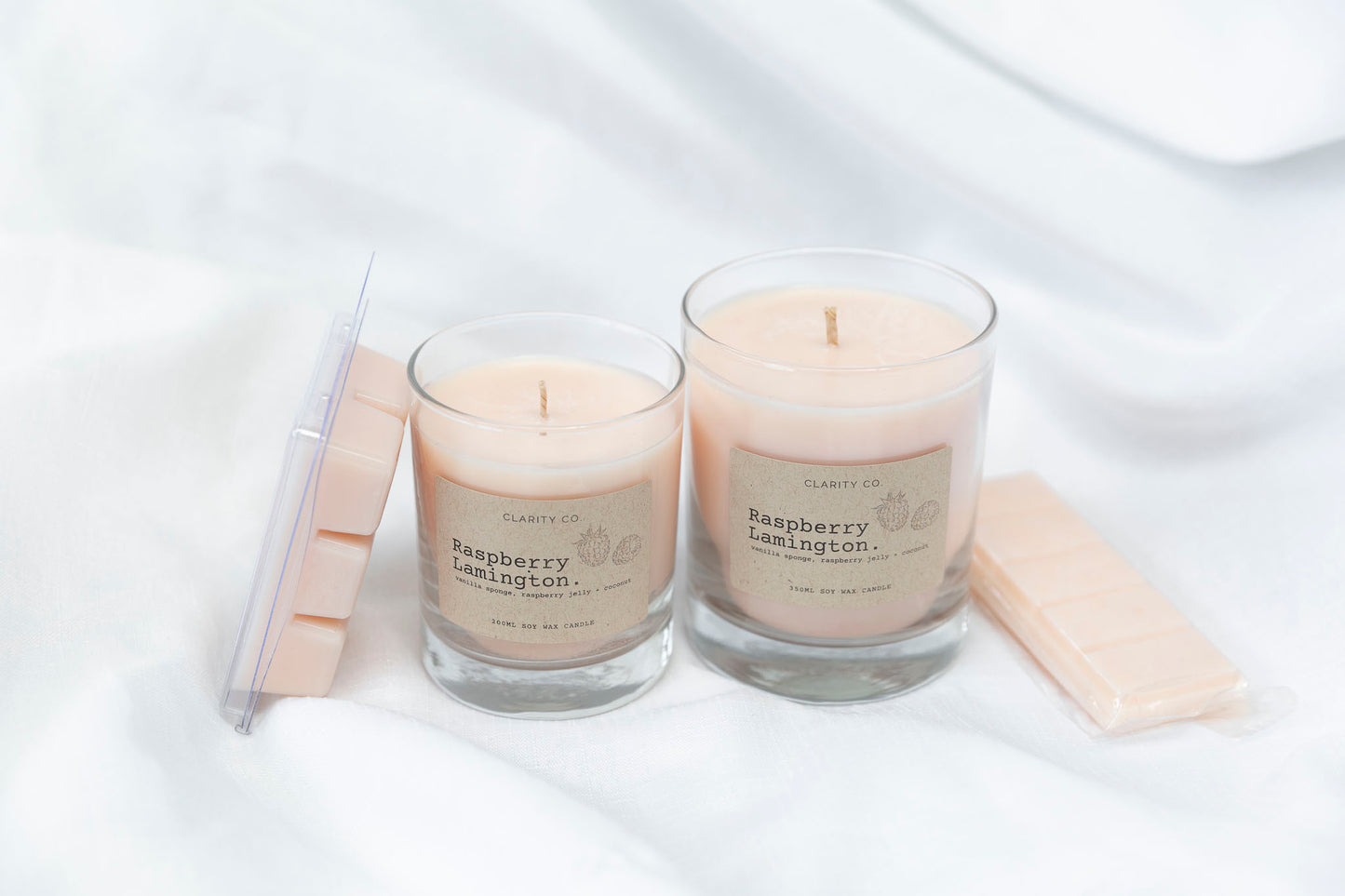 Raspberry Lamington - Scented Soy Candle - Premium Crystals + Gifts from Clarity Co. - NZ's Favourite Online Crystal Shop