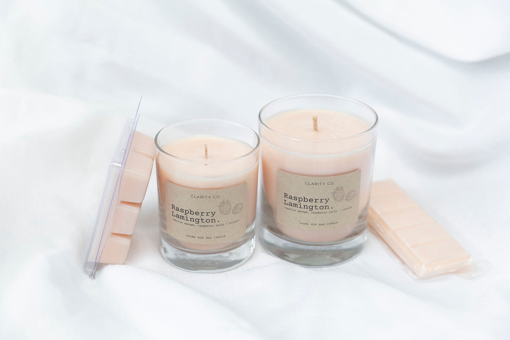 Raspberry Lamington - Scented Soy Candle - Premium Crystals + Gifts from Clarity Co. - NZ's Favourite Online Crystal Shop