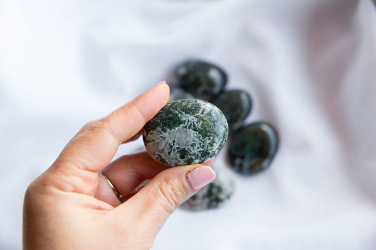 Moss Agate Palmstones