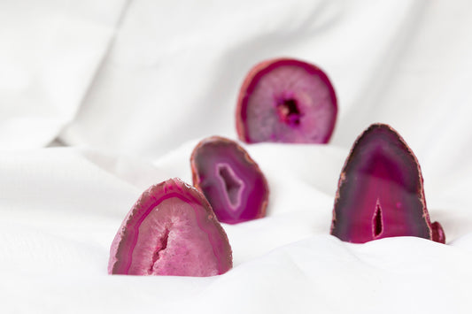 Pink Agate Cut Base Geodes