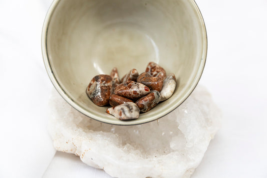 Garnet in Limestone Tumblestones