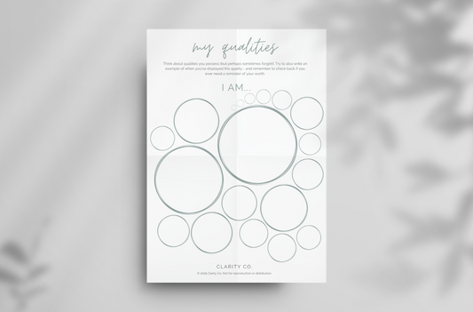 My Qualities Soul-Worksheet (Free Digital Download)