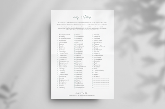 Values Soul-Worksheet (Free Digital Download)