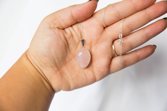 Rose Quartz Tumble Necklace - Premium Crystals + Gifts from Clarity Co. - NZ's Favourite Online Crystal Shop
